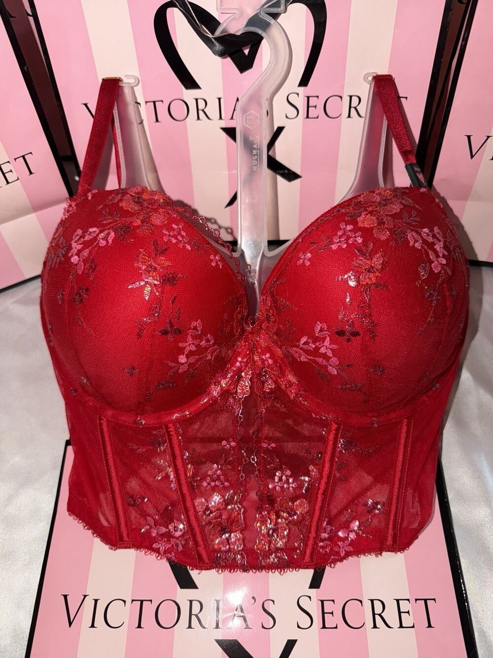 Victorias Secret Push Up Bra Corset Very Sexy Clubbing Top 34DD Shimmer